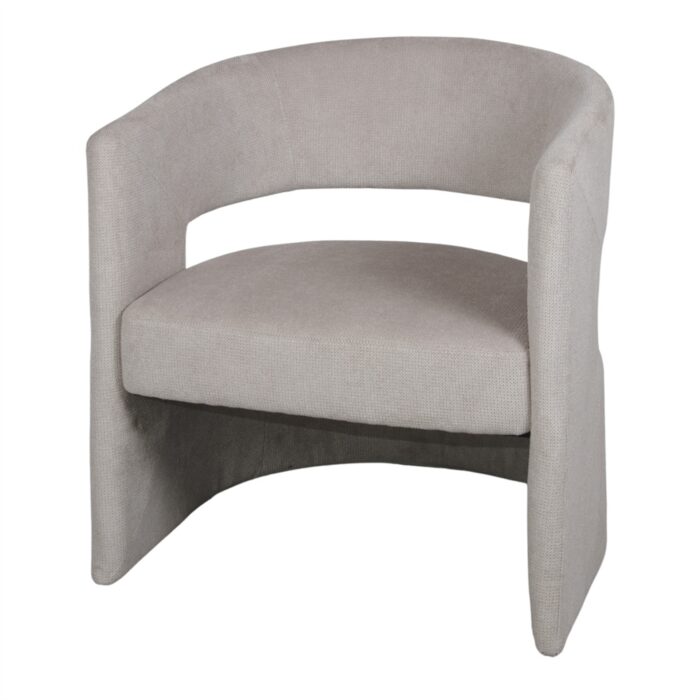 Sillón Tesia Beige, tapizado textil, diseño ergonómico y elegante, L70 x A63 x HA43/HR75 cm, reposabrazos H68/73 cm.