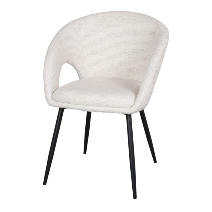 Silla Gemini Sahara de madera negra con asiento trenzado color arena, diseño elegante y moderno.